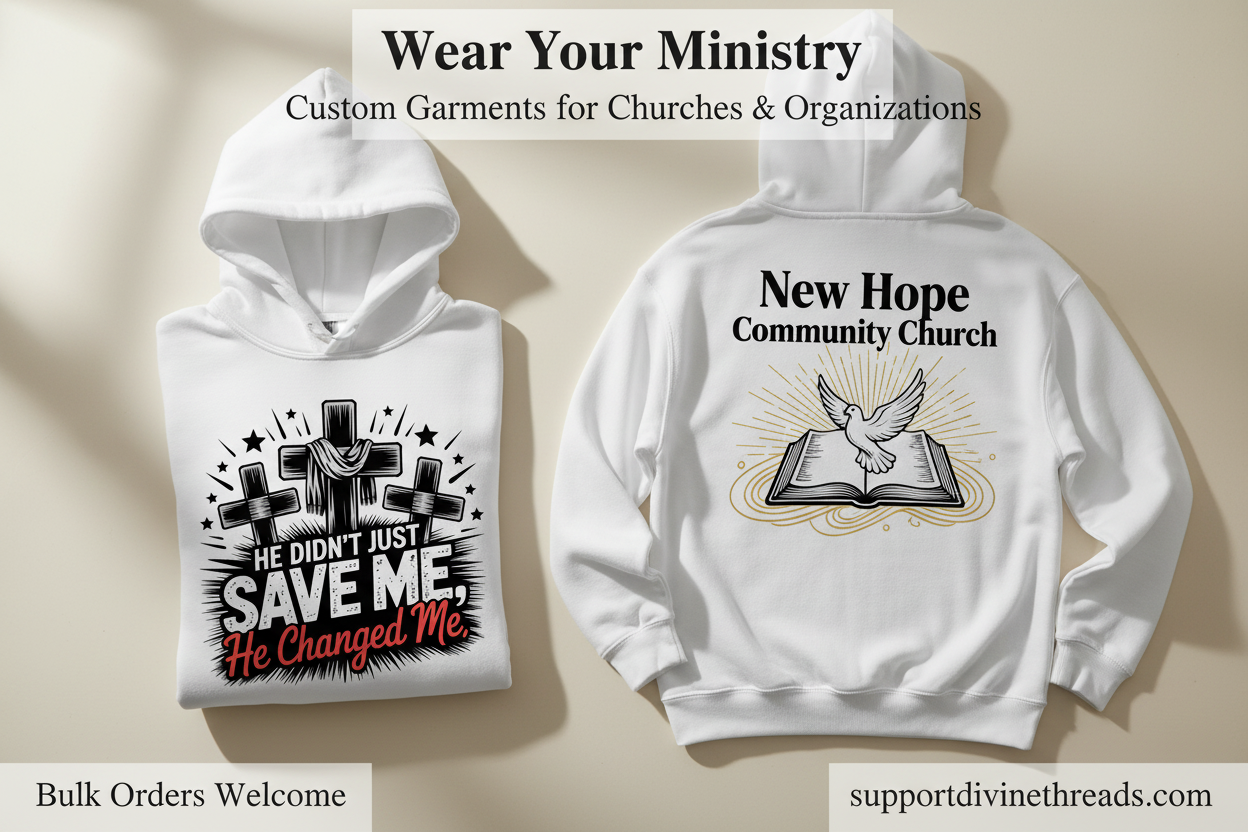 Church Hoodie - Bible & Dove Graphic Back