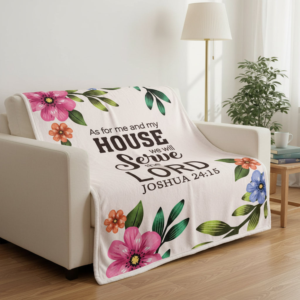 As For Me And My House Joshua 24:15 Blanket Lifestyle