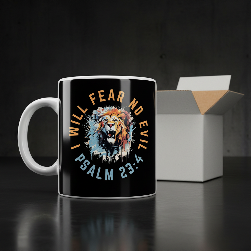 I Will Fear No Evil Psalm 23:4 15oz Mug with Gift Box