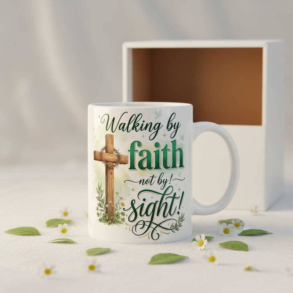 Walking By Faith Not By Sight 15oz Mug with Gift Box