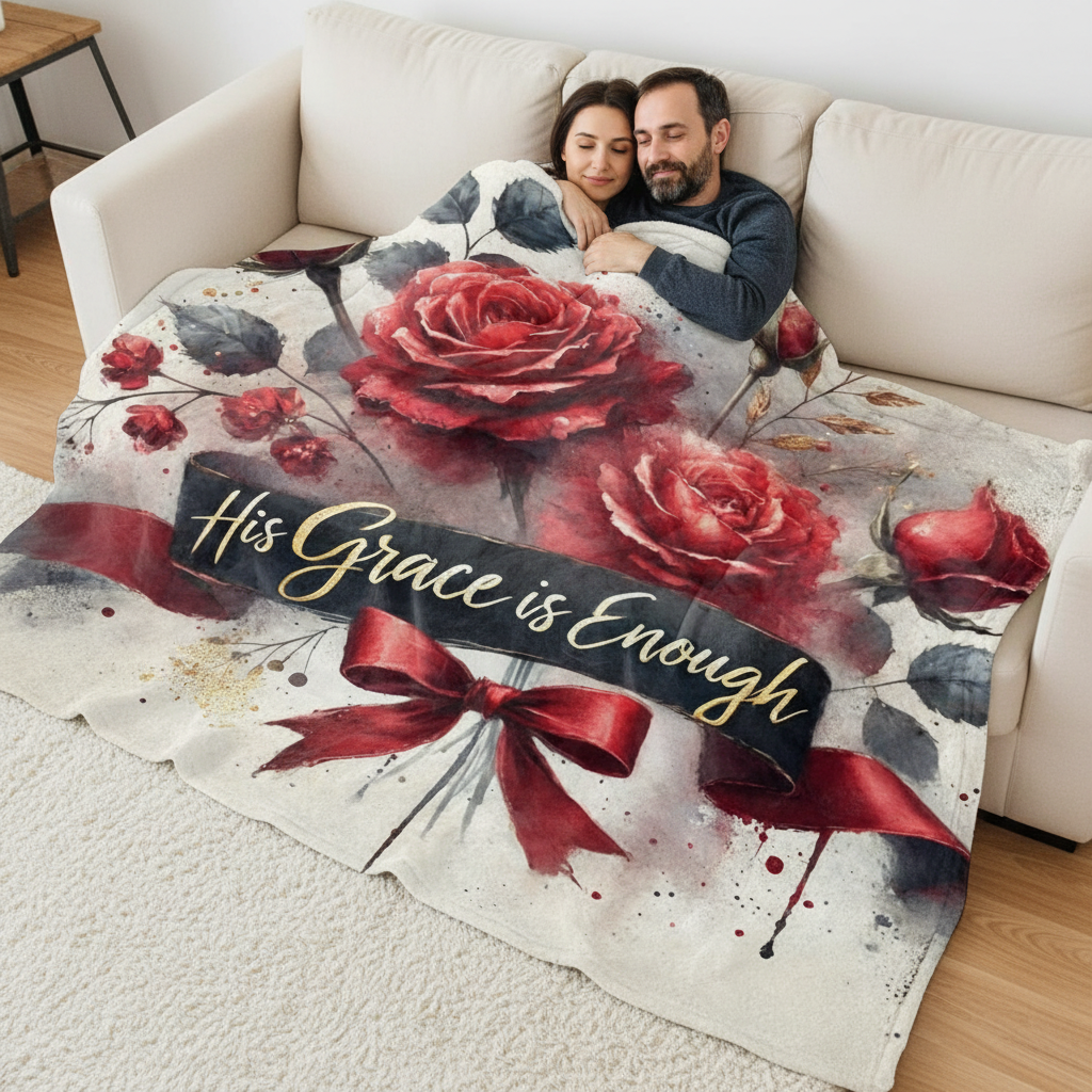 His Grace Is Enough Blanket Sofa Lifestyle