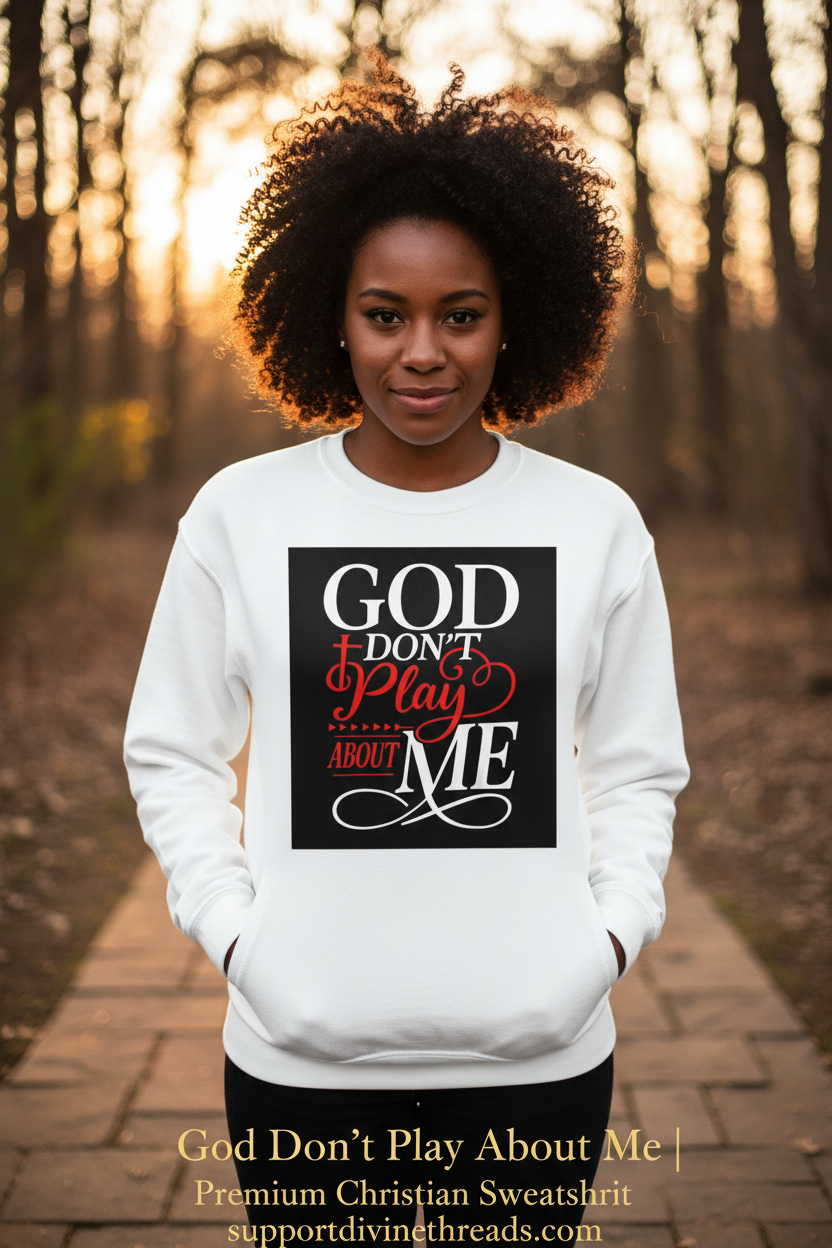 God Don't Play About Me Sweatshirt Ad