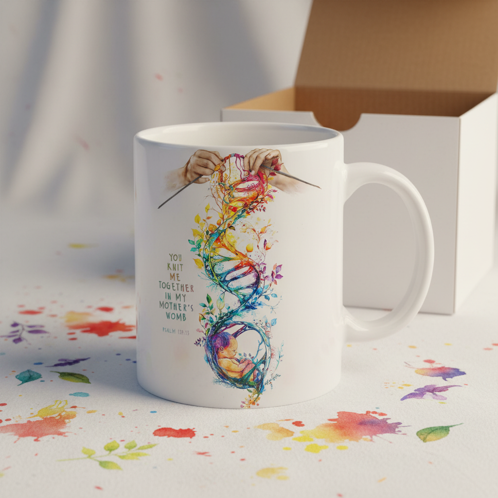 You Knit Me Together In My Mother's Womb 15oz Mug with Gift Box