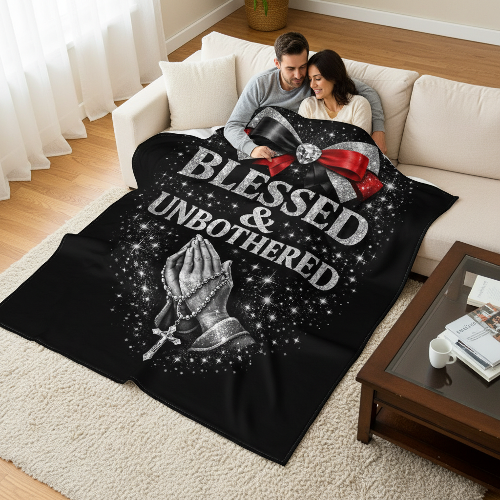 Blessed & Unbothered Blanket Sofa Lifestyle