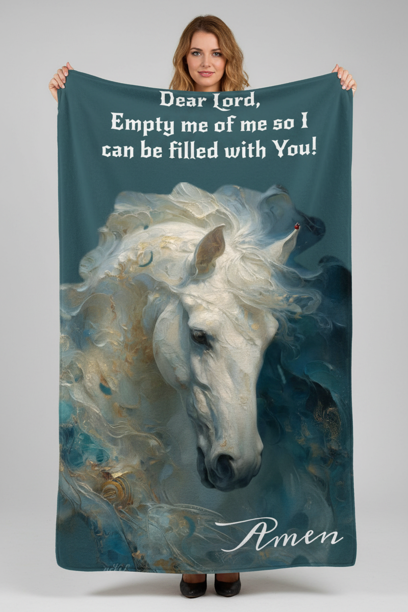 Dear Lord Empty Me Blanket - Woman Holding