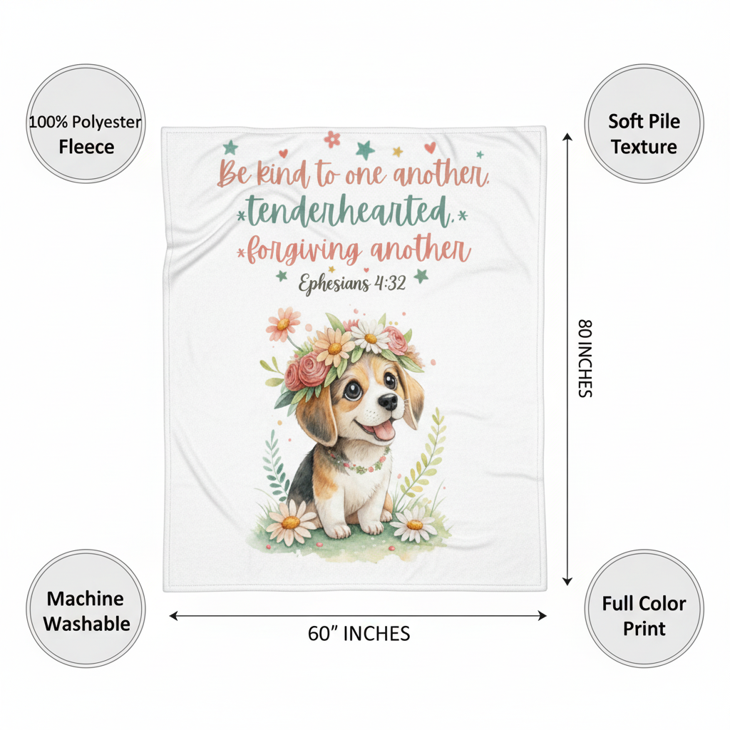 Ephesians 4:32 Floral Puppy Blanket - Commercial Ad