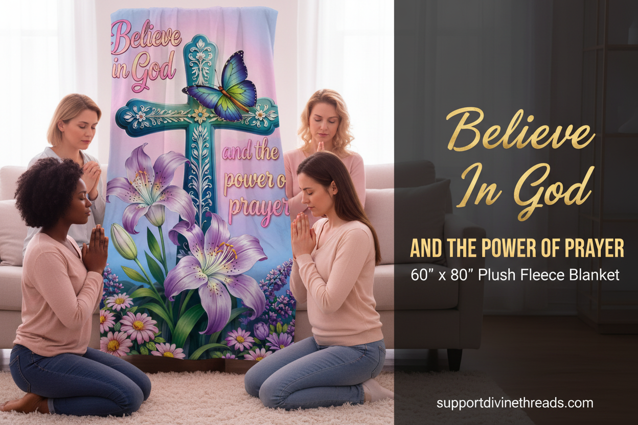 Believe In God And The Power Of Prayer Blanket Hero Banner