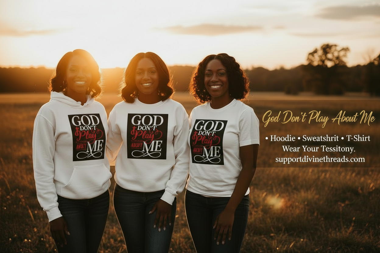 God Don't Play About Me 3-Piece Apparel Collection Hero Banner