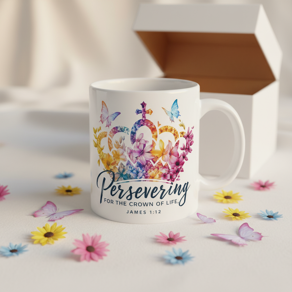 Persevering For The Crown Of Life 15oz Mug with Gift Box