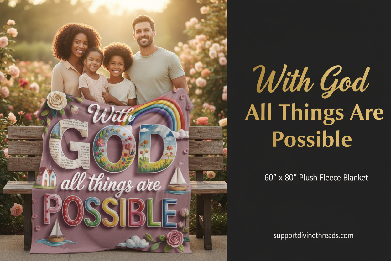 With God All Things Are Possible Blanket - Hero Banner