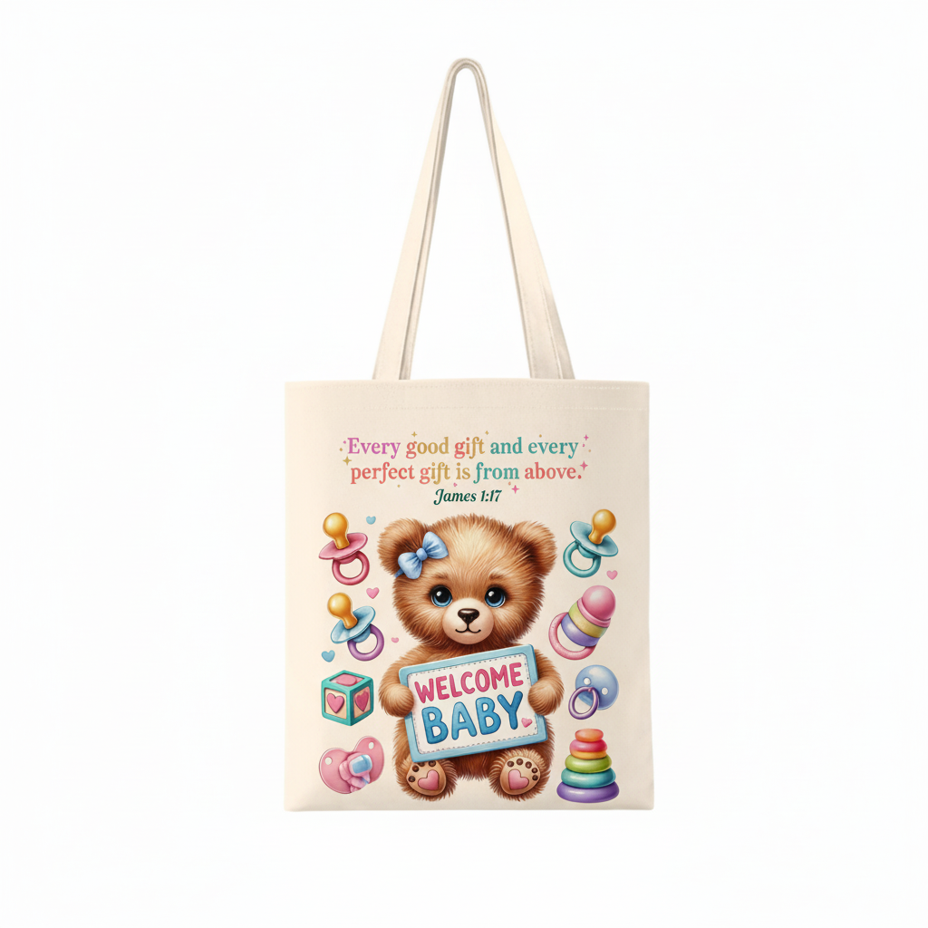 Welcome Baby Canvas Tote Bag