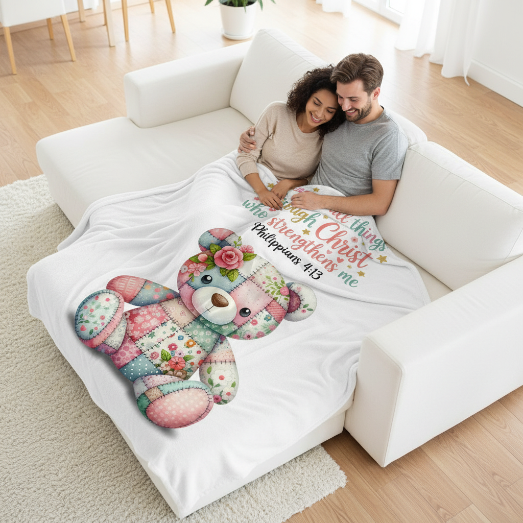 Philippians 4:13 Children's Blanket - Couple Overhead Lifestyle