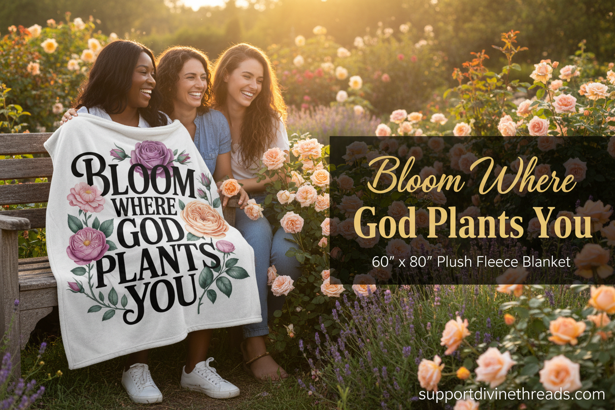Bloom Where God Plants You Blanket Hero Banner