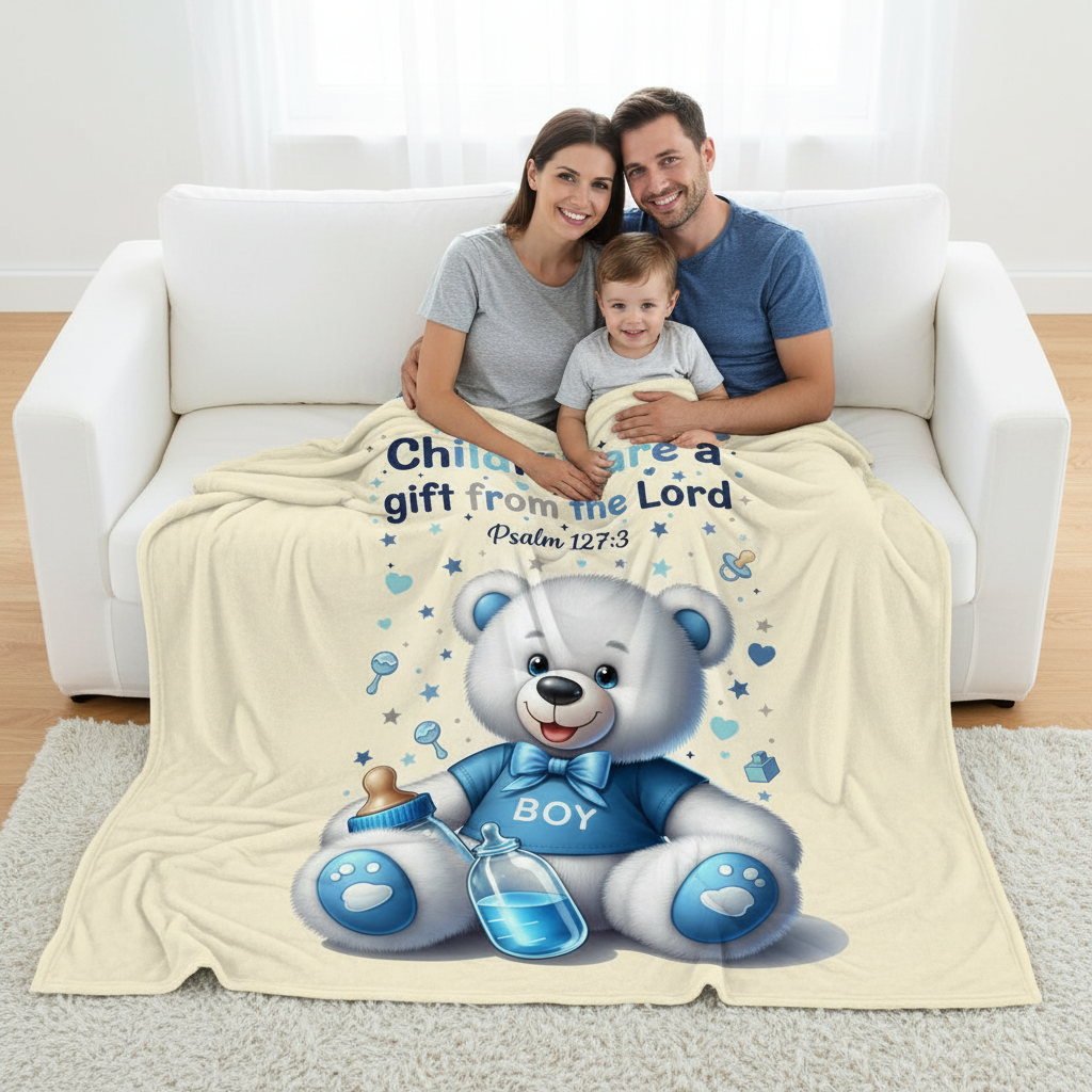 It's a Boy Blanket - Couple Overhead
