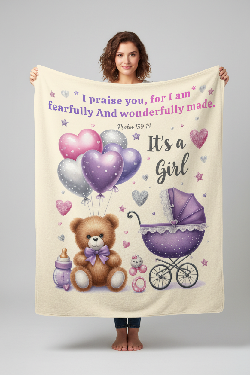It's a Girl Blanket - Woman Holding