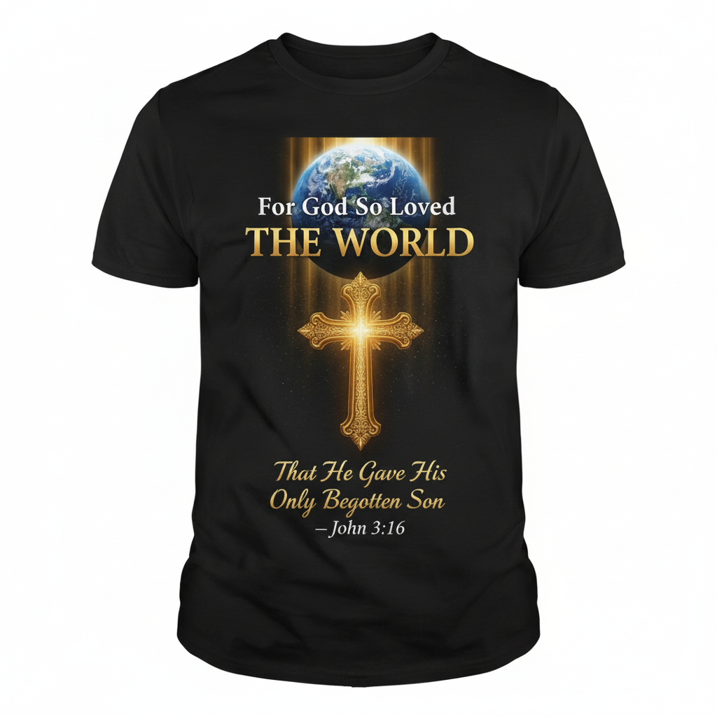 John 3:16 - Black T-Shirt