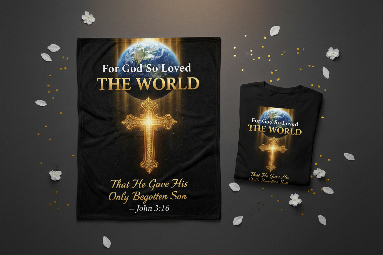 John 3:16 - Blanket & T-Shirt