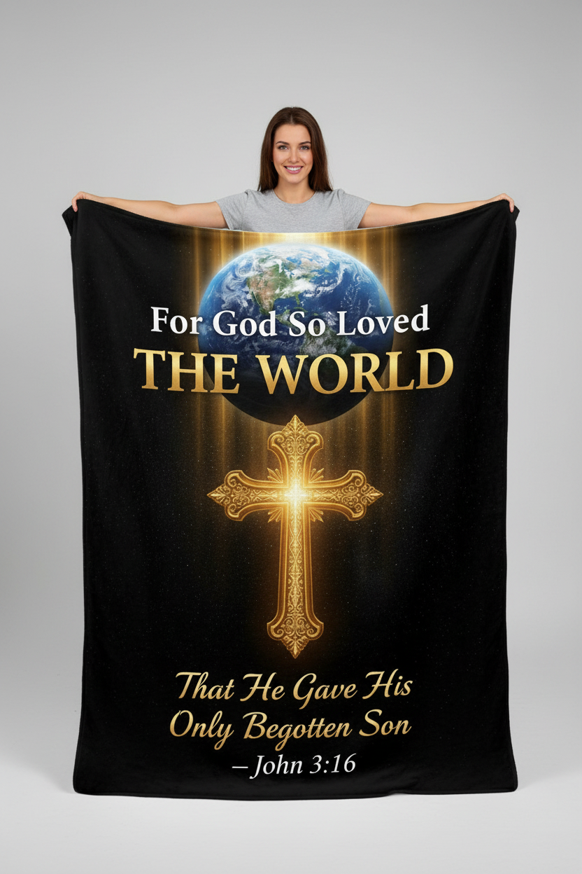 John 3:16 - Woman Holding Blanket