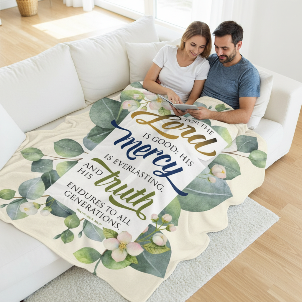 Psalm 100:5 Blanket - Couple Overhead