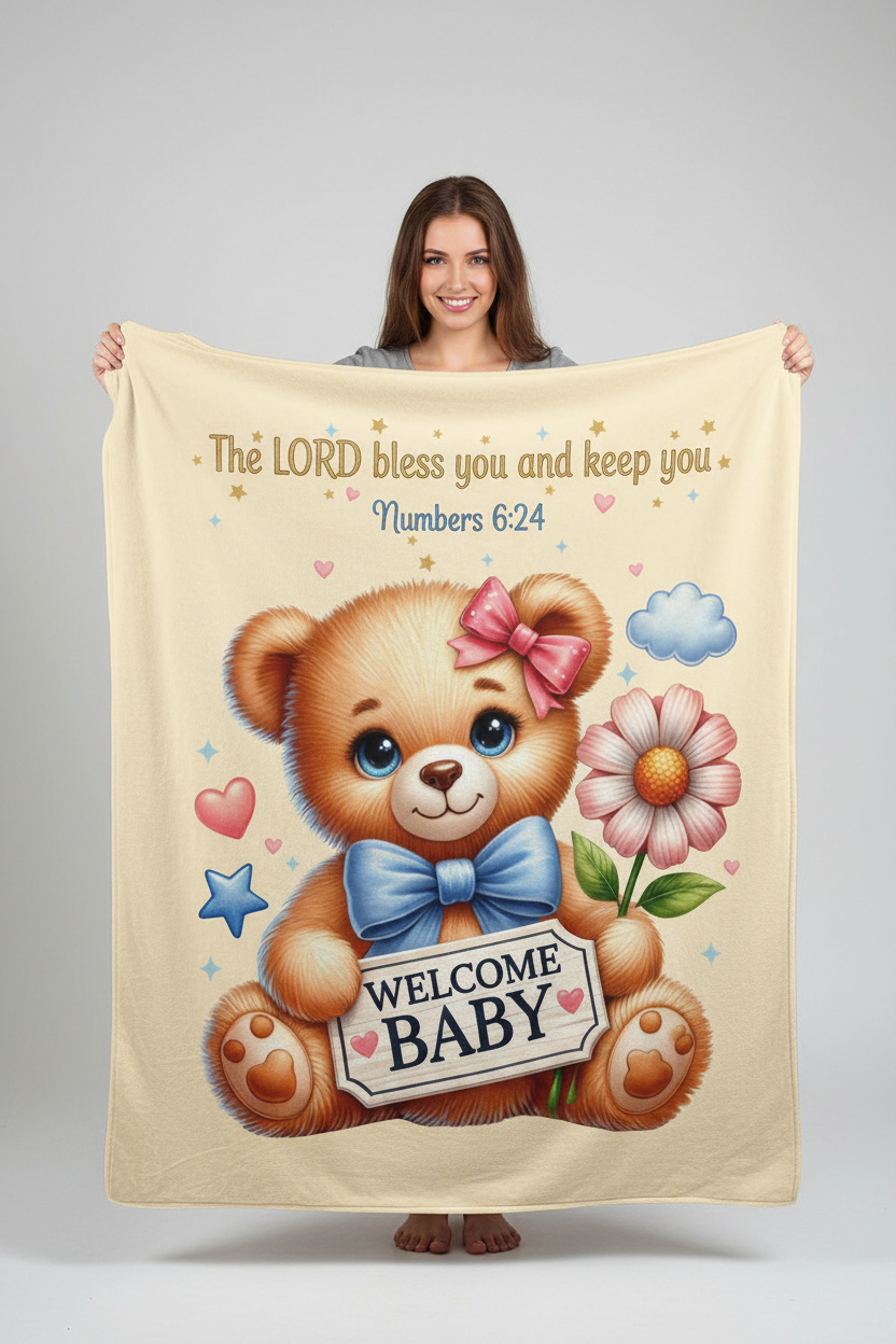 Welcome Baby Blanket - Woman Holding